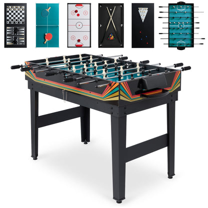 10-in-1 Combo Game Table Set w/ Pool, Foosball, Ping Pong, Chess - 2x4ft