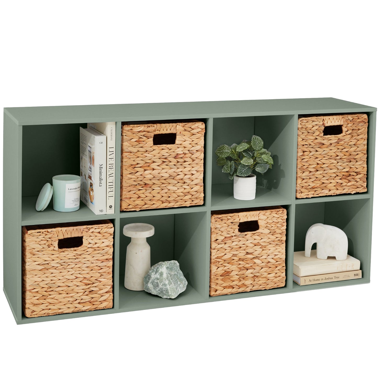 8-Cube Bookshelf, 13.5in Storage Display w/ Removable Panels, Customizable