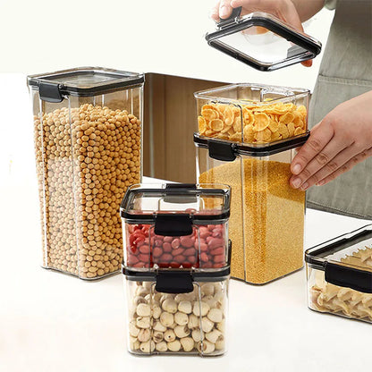 1PC Airtight Food Storage Containers Set WithLids, Candy Jars With Lids, Plastic Dry FoodCanisters For Kitchen Pantry Organizati